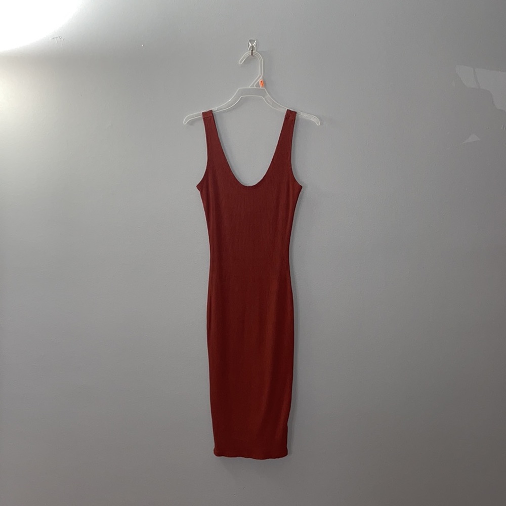 Rust midi dress